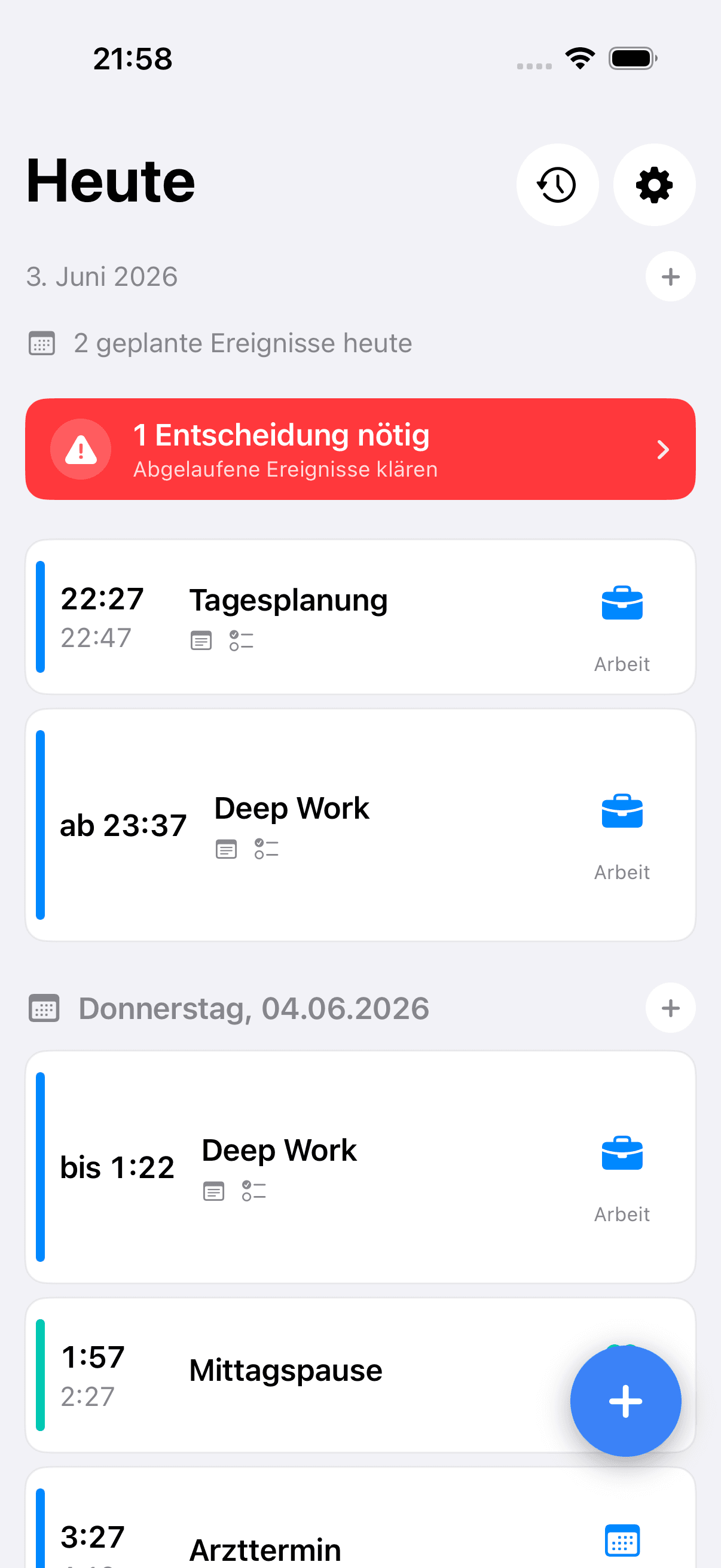 ThatsNext dashboard in light mode